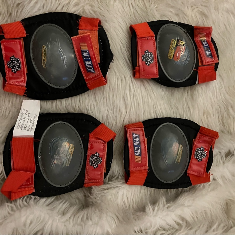 Disney Cars elbow and knee guards for ice skating, roller skating, skateboarding